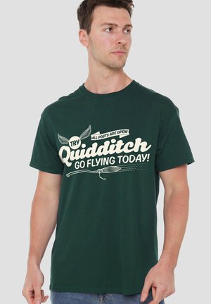 Harry Potter, HARRY POTTER TRY QUIDDITCH GO FLYING TODAY - Print T-shirt - dark green
