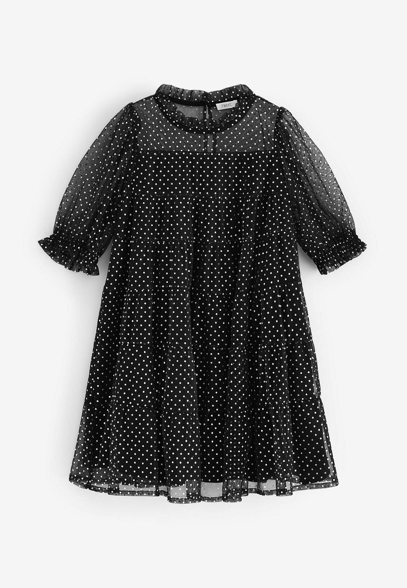 Kinder Freizeitkleider | Next METALLIC TIERED Cocktailkleid/festliches Kleid silver black/schwarz - DF36382 Kinder Freizeitkleider | Next METALLIC TIERED Cocktailkleid/festliches Kleid silver black/schwarz - DF36382