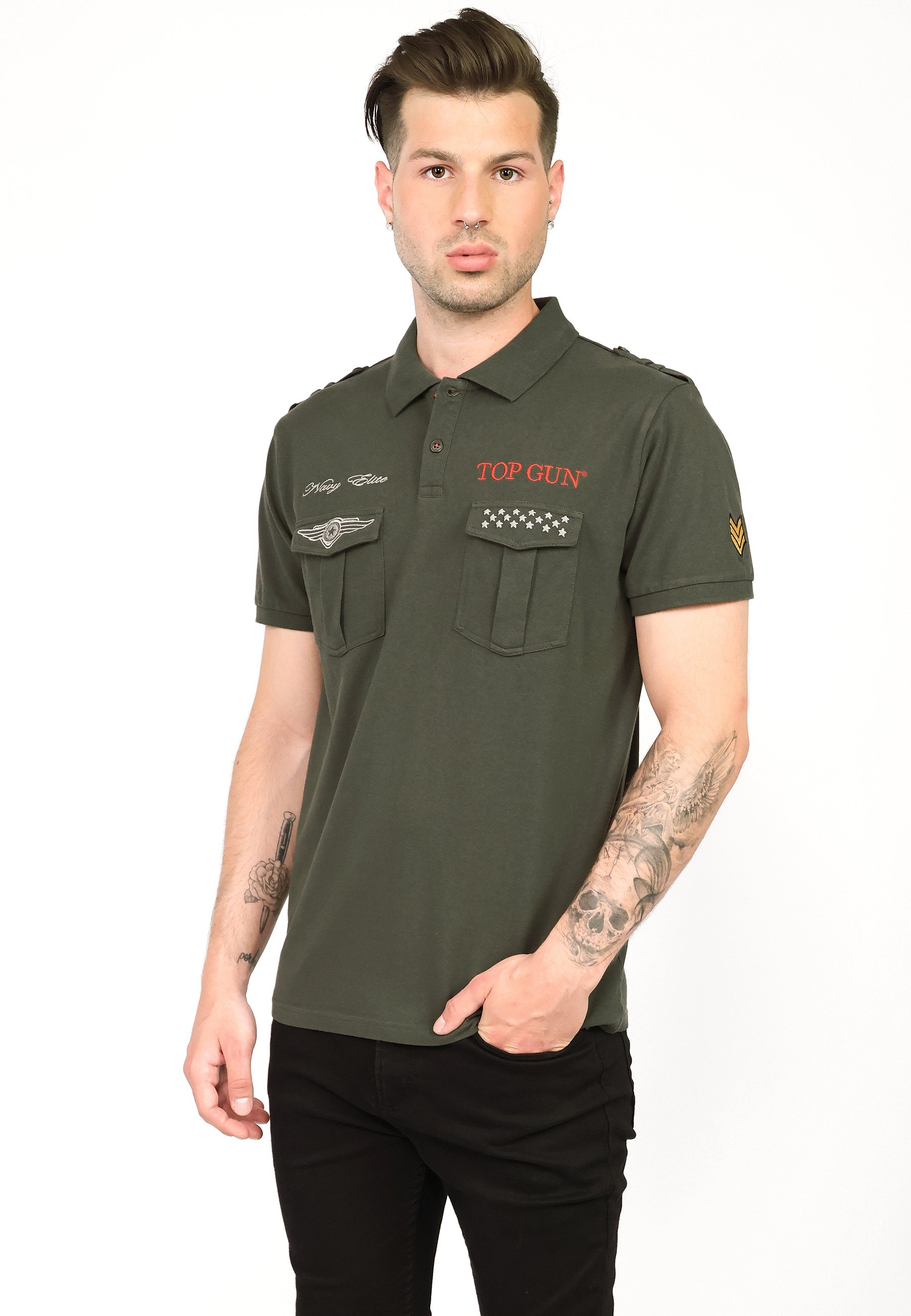 TOP GUN Polo shirt - olive - Zalando
