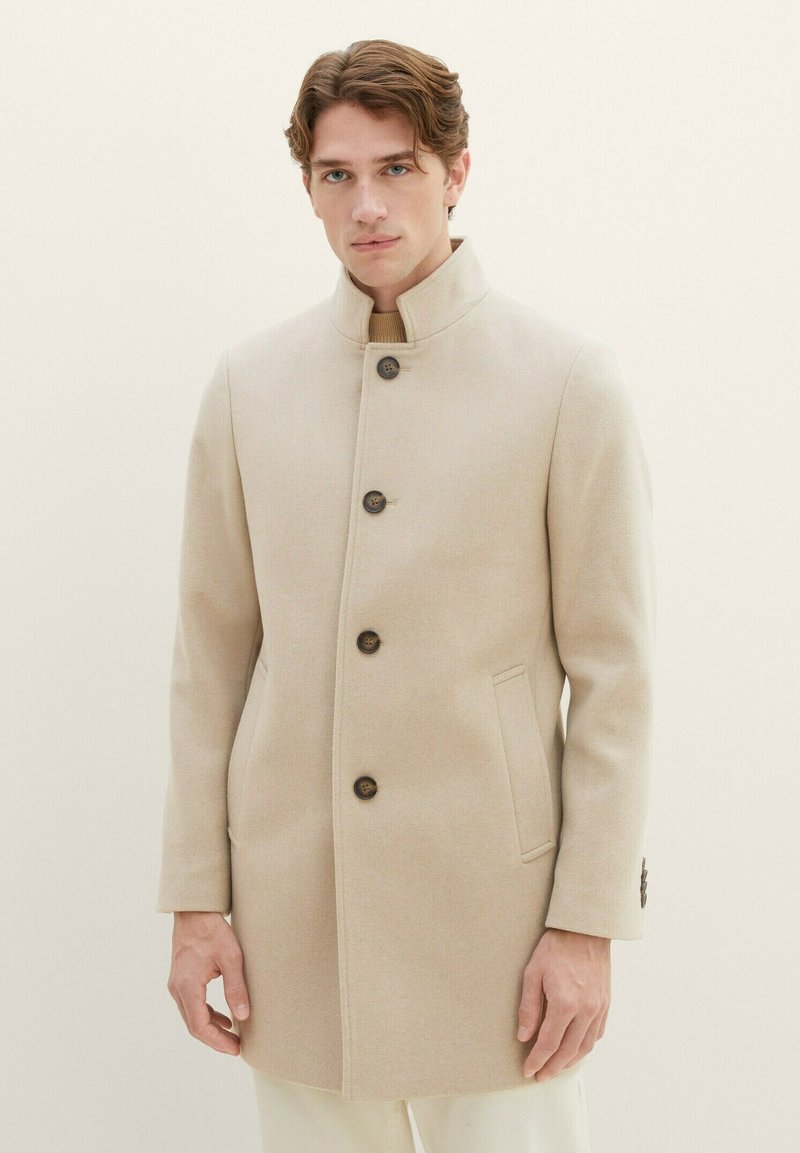 TOM TAILOR Manteau De Laine Homme Long Classique - Coupe Régulière Avec Poches