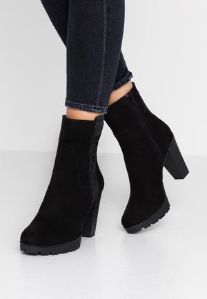 High heeled ankle boots - black