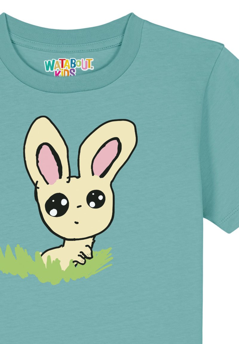 watapparel OSTERHASE IM GRAS - T-Shirt print - teal monstera/grn-meliert -  Zalando