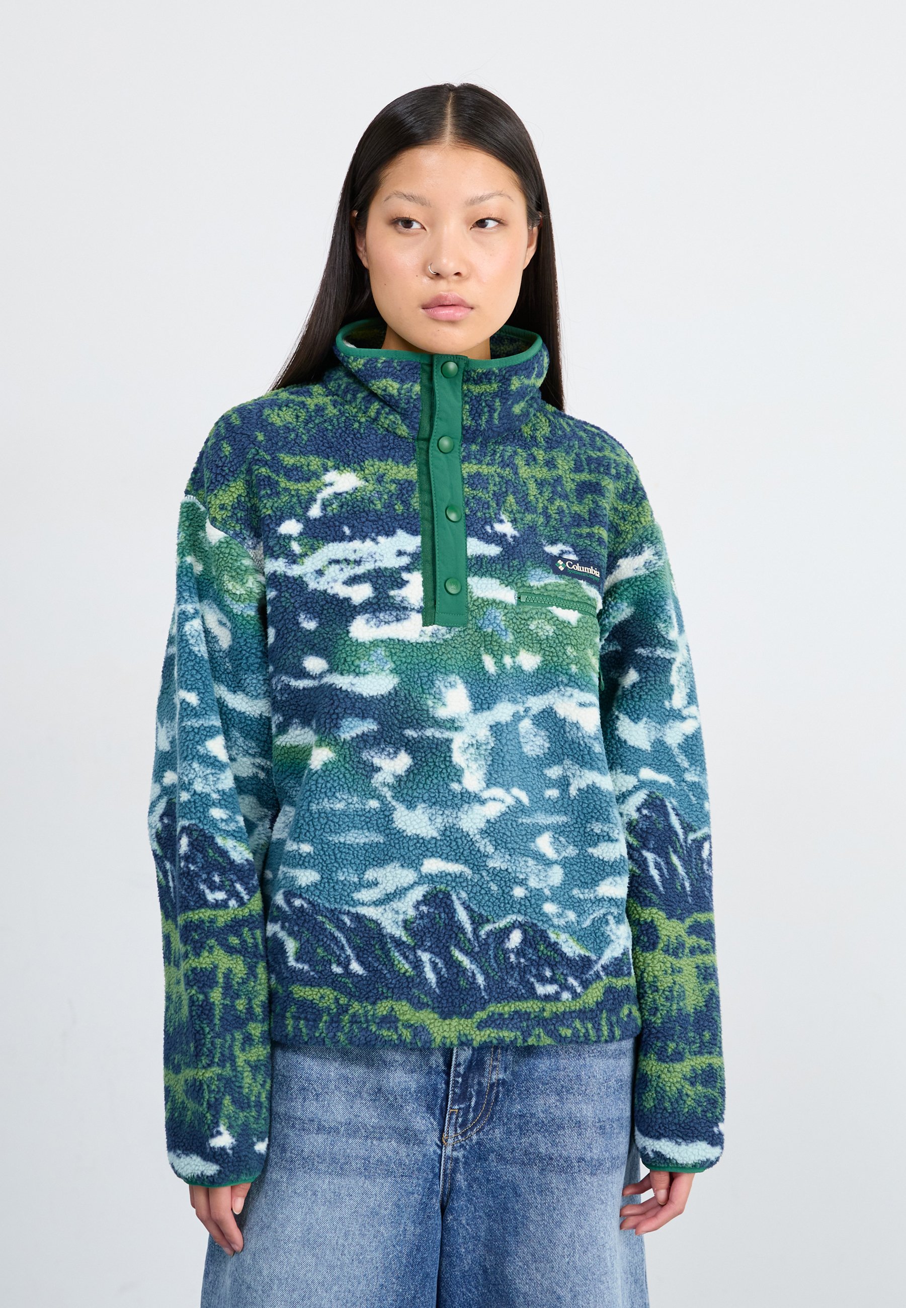 Columbia Helvetia II Cropped Half Snap Fleece felpa estiva da donna arancione (2092231841
