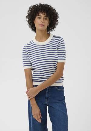 Nyomott mintás póló - dark blue stripe