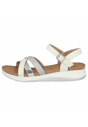Wedge sandals - white silver