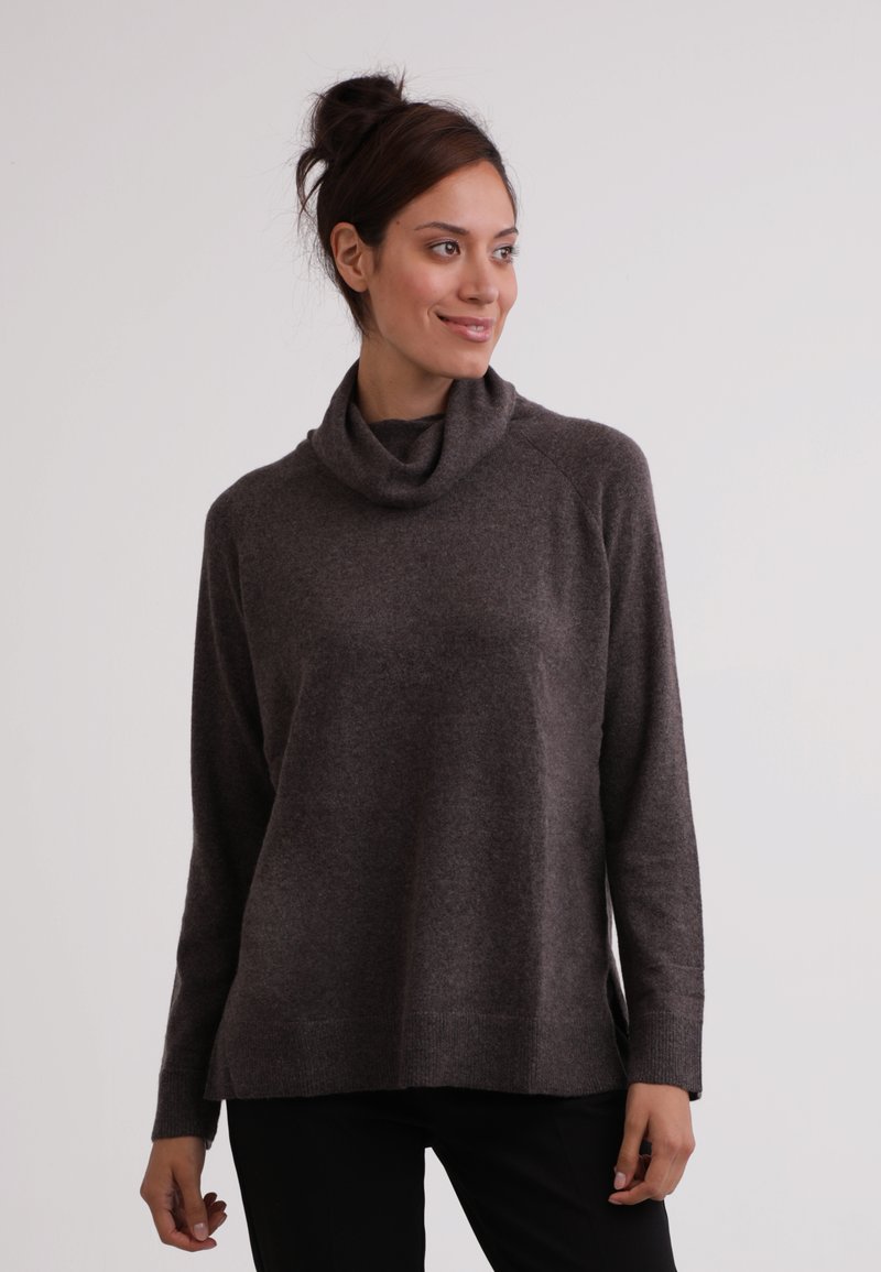 CASH-MERE Strickpullover - taupe melange