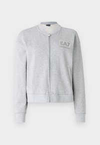 Mikina na zip - light grey melange