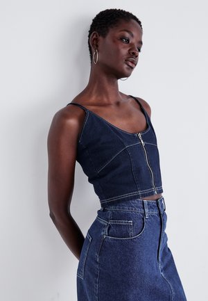 NECK CROPPED - Felső - dark blue wash