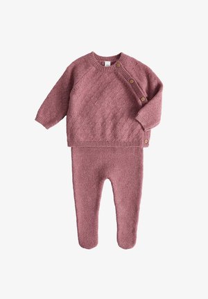 Marks & Spencer, 2PC POINTELLE KNITTED OUTFIT UNISEX SET - Cardigan - praline