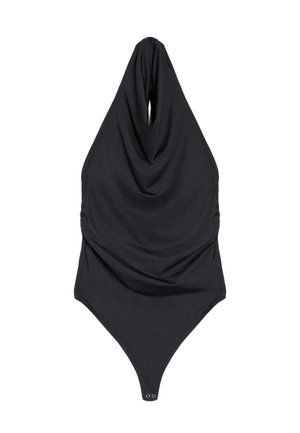 GATHERED HALTER-NECK - BODYSUIT - Tričko s potlačou - dark grey