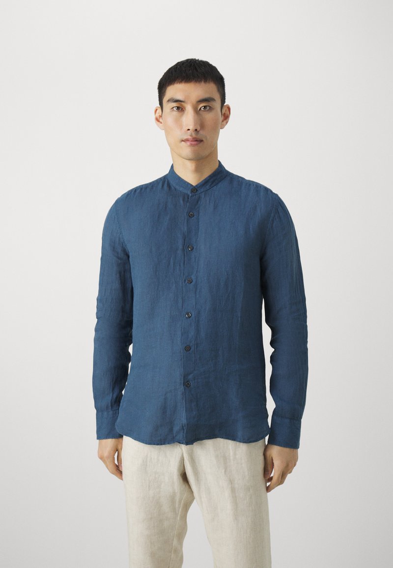 120% Lino LONG SLEEVE MEN SLIM FIT - Ing - midnight blue