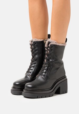 MEGAN - Bottines à lacets - black