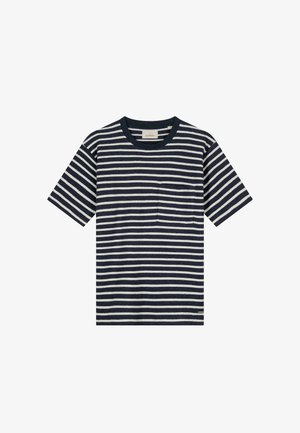 Dstrezzed, LOUIE STRIPE TEE - Trükipildiga T-särk - dark navy