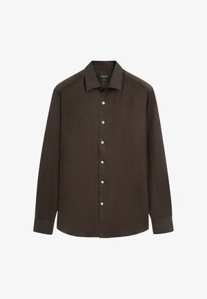 Massimo Dutti, Rectangular buckle nappa leather belt - Shirt - dark brown