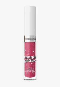 Rouge à lèvres liquide scintillant dans un tube transparent. Couleur rose vif avec des particules de paillettes. Présente un capuchon blanc et des accents argentés.