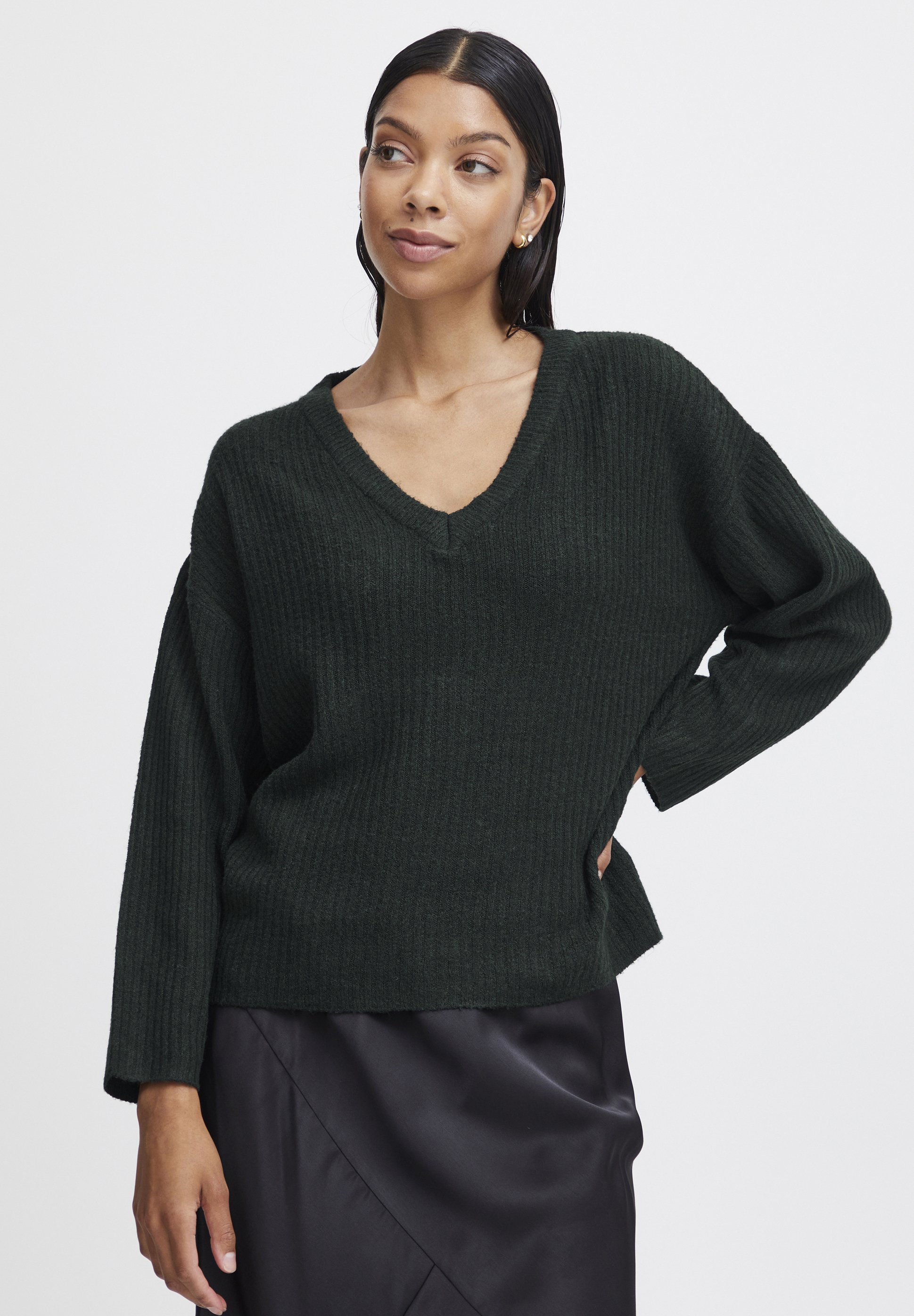 売れ筋商品|||ビーヤング ニット&セーター レディース アウター BYONEMA - Jumper - scarab melange b.young BYONEMA - Jumper - scarab melange/dark green
