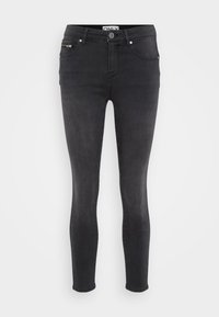 ONLWAUW MID ZIP YOKE PUSH UP - Jeans Skinny Fit - black denim