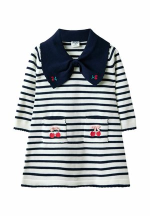 Stickad klänning - cream stripe