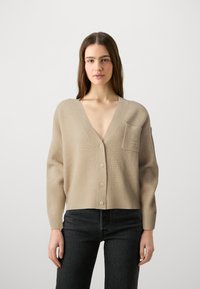 Tommy Hilfiger SCRIPT CARDI - Jopica - beige
