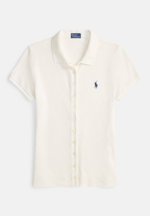 BUTTONED PLACKET POLO SHIRT - Blusa com botões - white