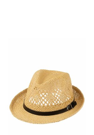 FEDORA WITH BELT DETAIL - Hat - light brown