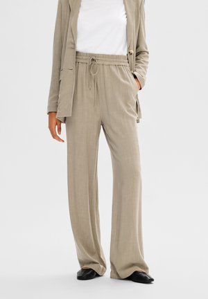 SLFVIVA-GULIA HW LONG NOOS - Trousers - greige