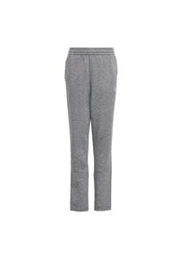 Pantalones deportivos grises hechos de una tela suave y texturada. Cuentan con una cintura elástica y piernas ajustadas. Sin costuras o patrones visibles.