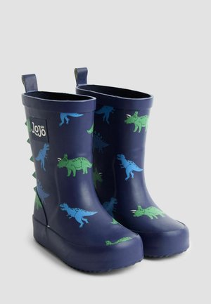 Tumed kummikutel on dinosauruste mustrid roheline ja sinine, seljaosas on tekstuuriga seljad ning nende selga panemine on mugav tõmblukkude abil.