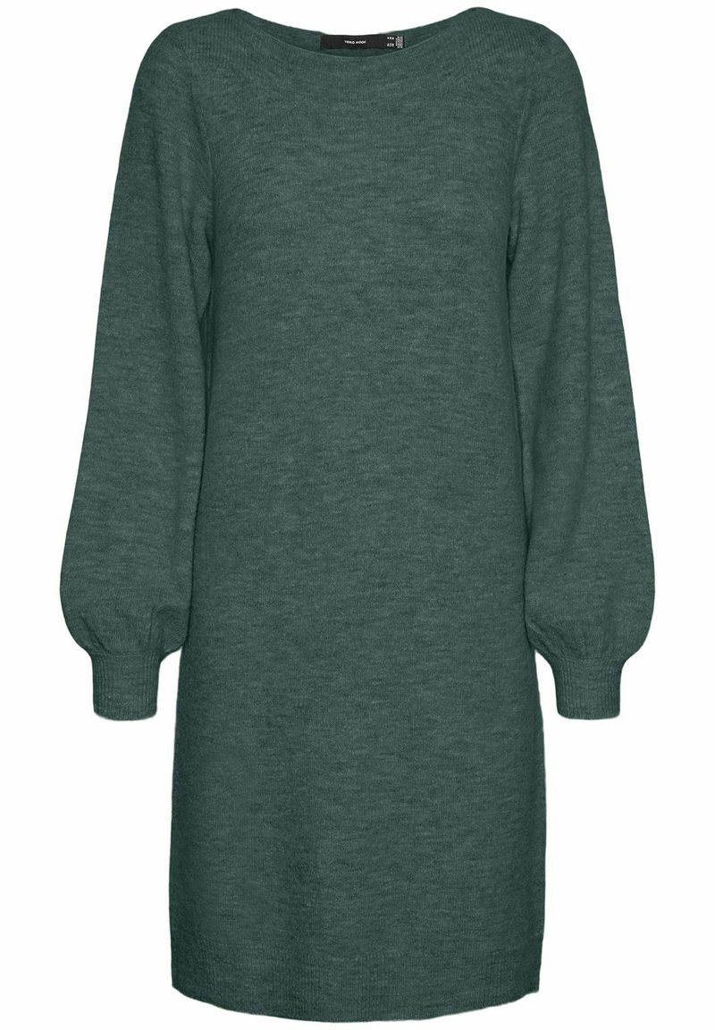 Vero Moda Knitted VMLEFILE Short - Jumper dress - sea moss/green - Zalando