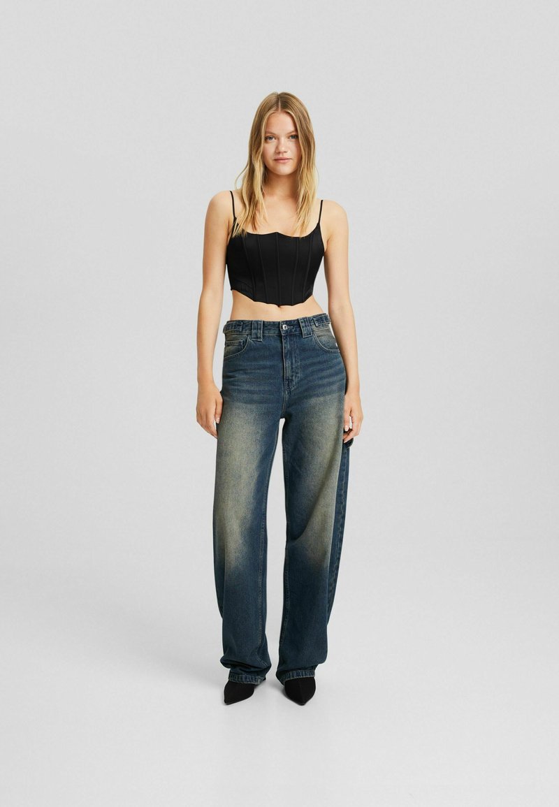 Bershka Top zwart Bershka Top zwart