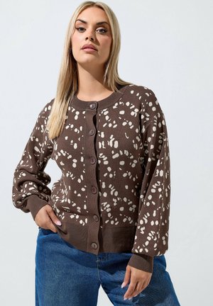 Yours Clothing, PLUS SIZE CARDIGANS - Vest - chocolate