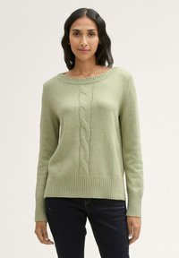TOM TAILOR Strickpullover - pure sage melange