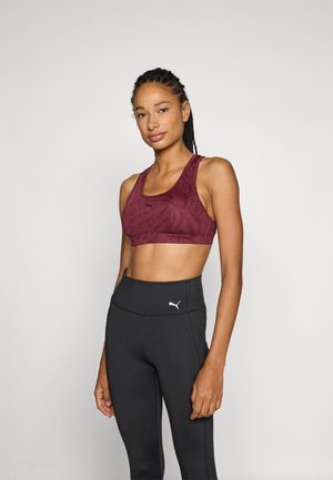 BRA PADDED RIBBON STRIPE PRINT - Medium support sports bra - ruby shimmer