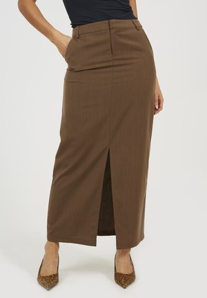 WITH FRONT SLIT DETAIL - Gonna lunga - brown