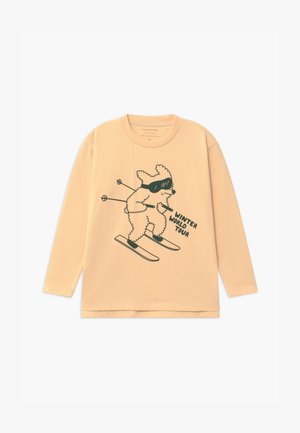 SKIING DOG TEE UNISEX - Long sleeved top - cream/dark green