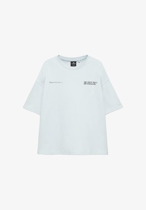 PULL&BEAR, T-shirt imprimé - blue