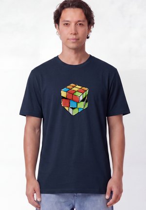 watapparel, PIXEL ZAUBERWÜRFEL UNISEX - T-shirt imprimé - french navy
