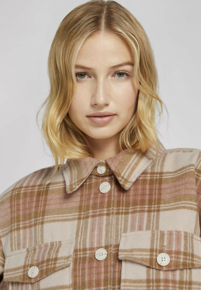 Damen Leichte Jacken | TOM TAILOR DENIM CHECKED OVERSHIRT Leichte Jacke camel rose check/braun - IZ51876 Damen Leichte Jacken | TOM TAILOR DENIM CHECKED OVERSHIRT Leichte Jacke camel rose check/braun - IZ51876