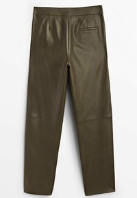 Massimo Dutti Nahkahousut - khaki