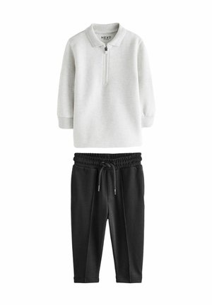 ZIP JOGGERS SET-REGULAR FIT - Tygbyxor - grey black
