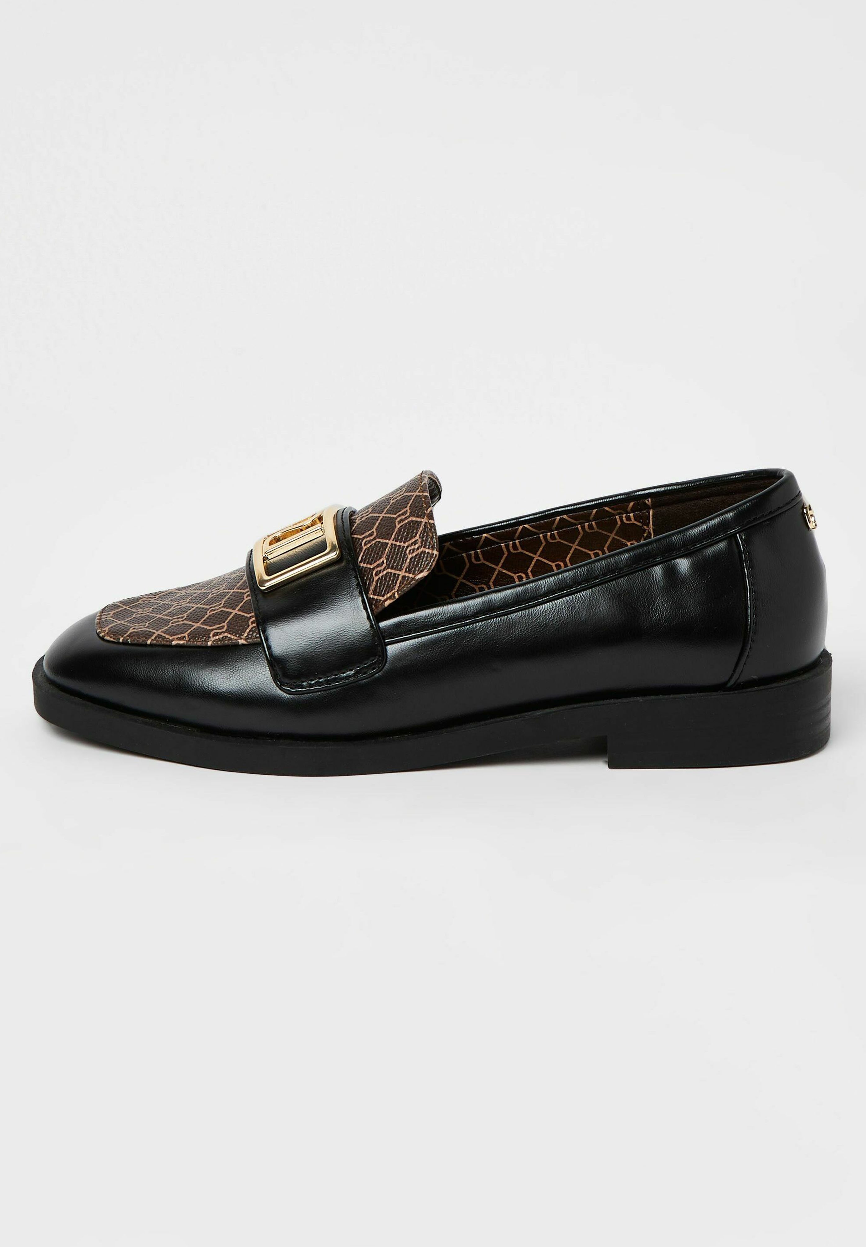 Mocassini River Island Donna | River Island - Mocassini Aperti Dietro  Pitonati Con Dettaglio Oro Effetto Pelle Di Serpente - Iris Accessori