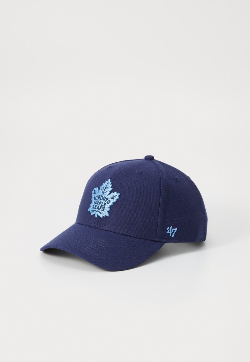 Sötétkék pamut sapka, világoskék hímzett Toronto Maple Leafs logóval. Görbített karimával és állítható pánttal rendelkezik.