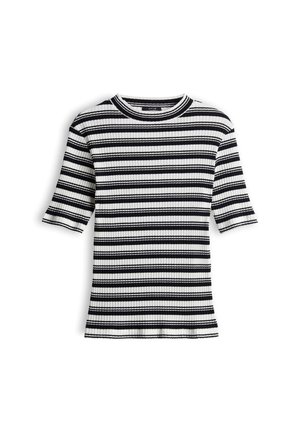OPUS, SLIM FIT STRIPED - T-Shirt print - black