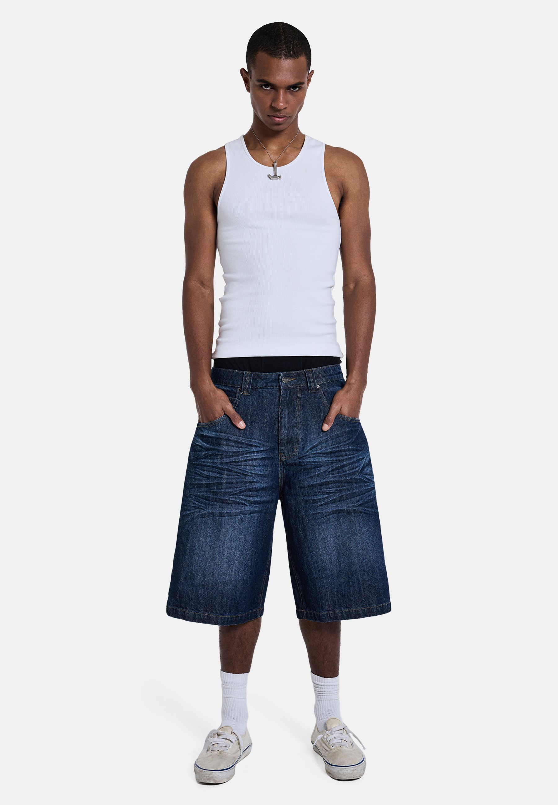 Jaded London COLOSSUS - Denim shorts - black - Zalando