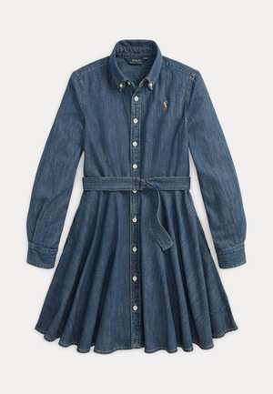 Polo Ralph Lauren, BELTED COTTON DENIM SHIRTDRESS 7-14Y - Дънкова рокля - indigo