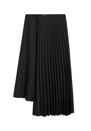 ASYMMETRIC BOX PLEAT - Gonna a campana - black