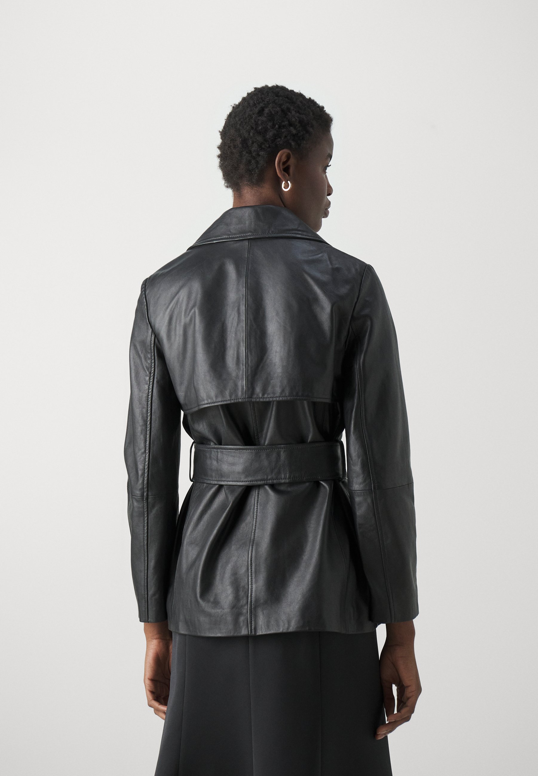 Marella GARBATA - Leather jacket - black - Zalando.co.uk