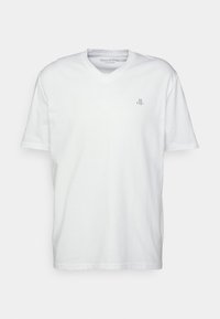 Marc O'Polo SHORT SLEEVE V NECK LOGO - T-Shirt basic - white