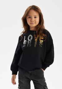 MINOTI CREW NECK WITH SEQUIN APPLIQUE  - Felpa - black