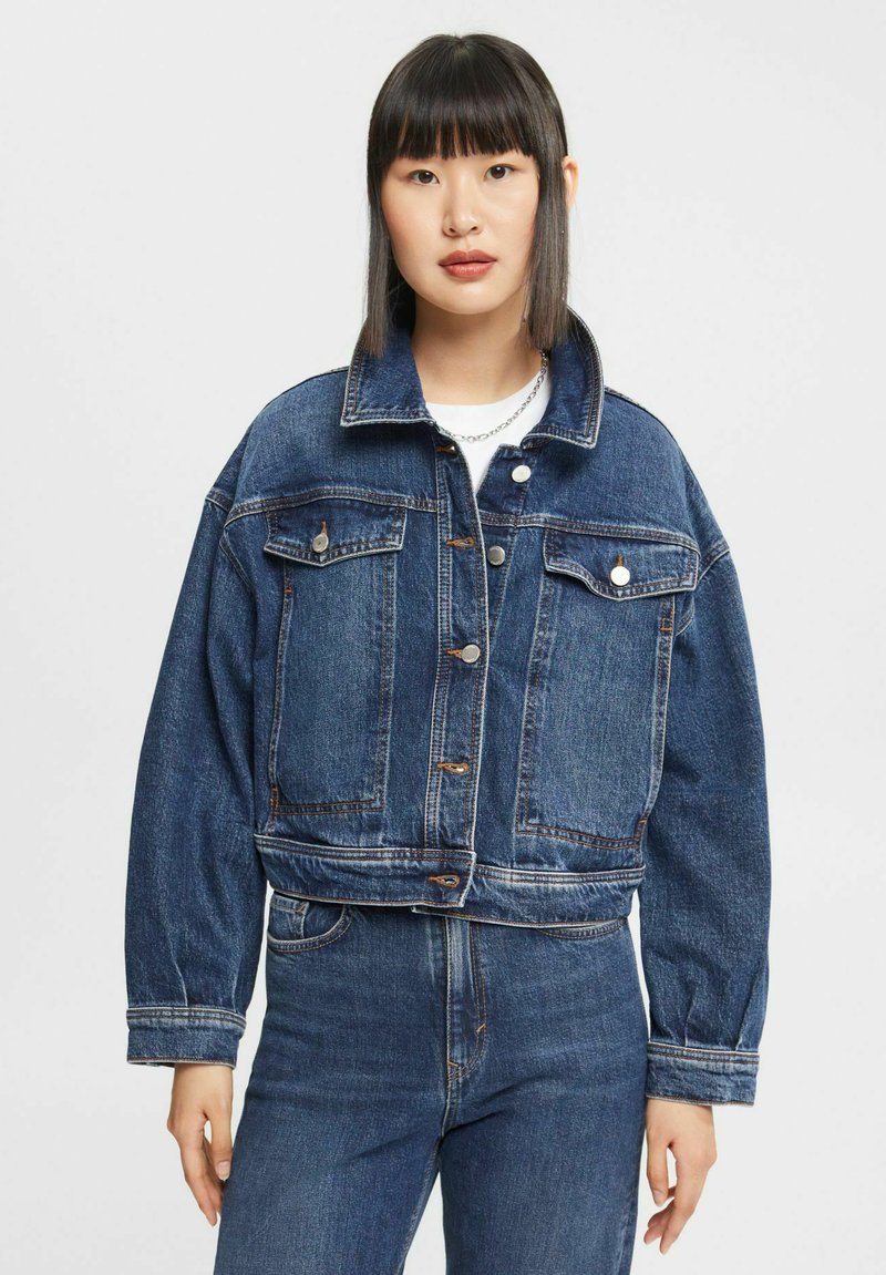 Esprit Collection Denim jacket blue medium washed/metallic blue